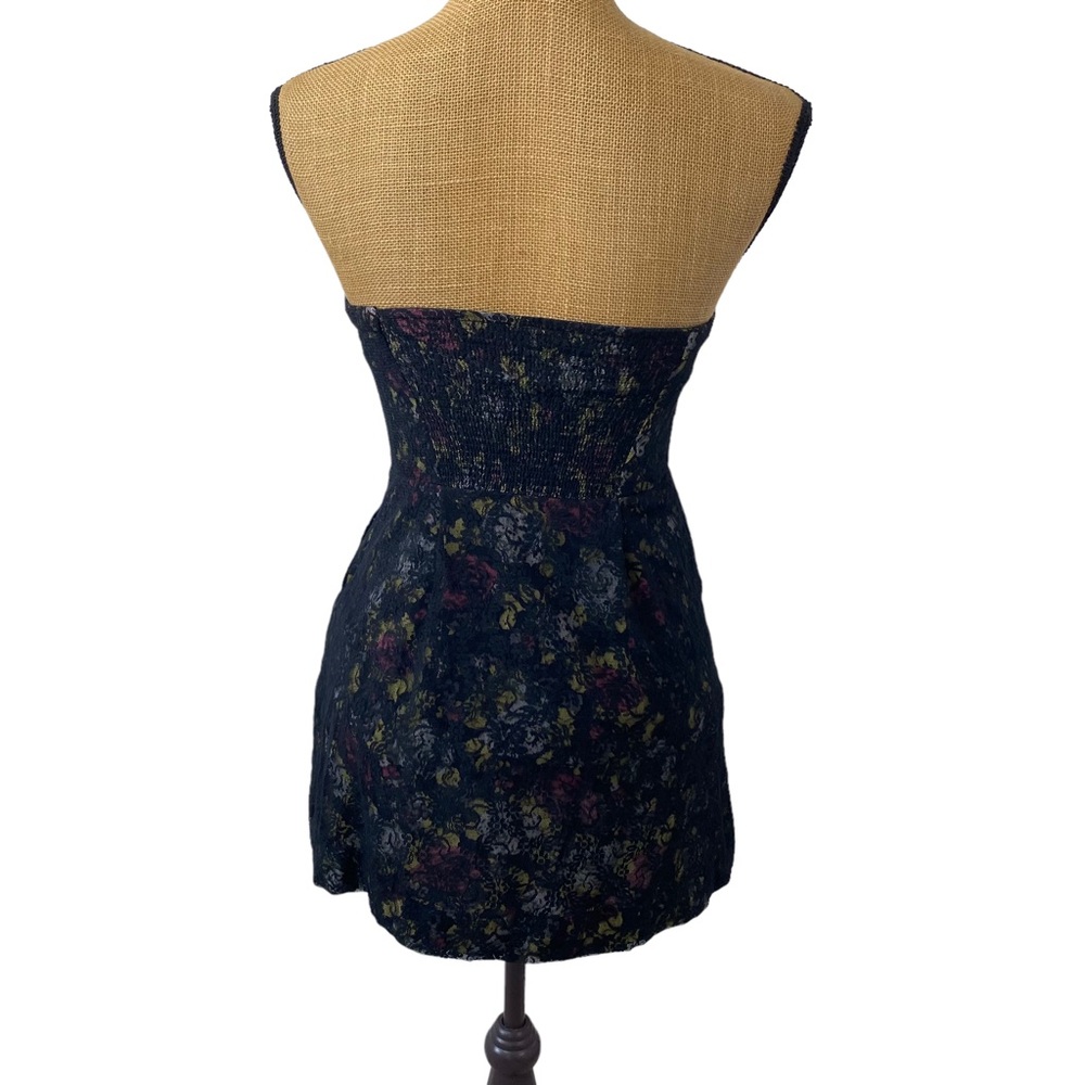 Free People Women's Mini Halter Dress Black Floral Lace Size 2 Lining  Party. - Picture 3 of 14